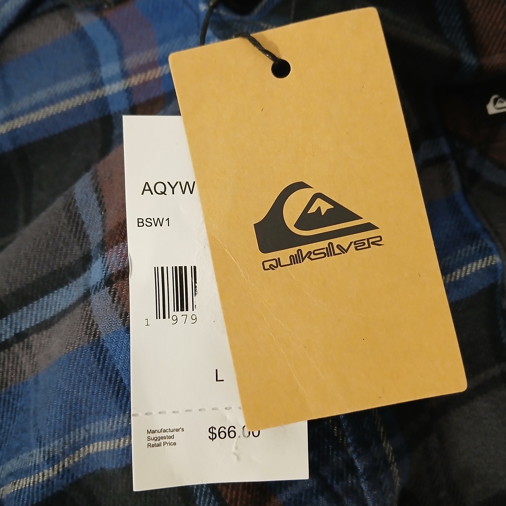 Quiksilver Men's Blue Plaid Shirt - Picture 4 of 4